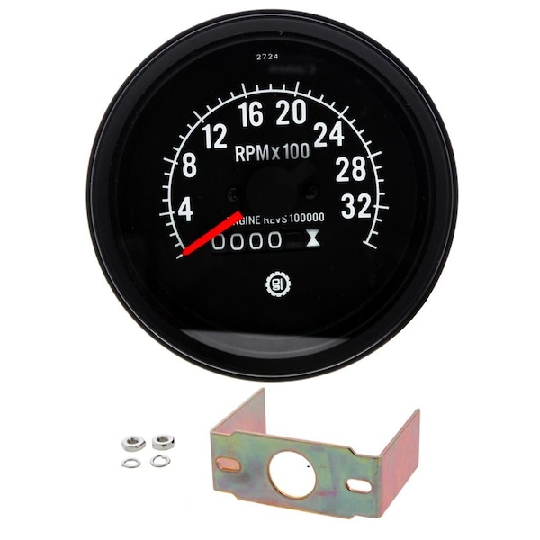 Pai Tachometer Gauge 0-3500 Rpm Black Bezel Mechanical Includes Mounting Hardware 3-3/8In Dashboard FTA-0551 - main
